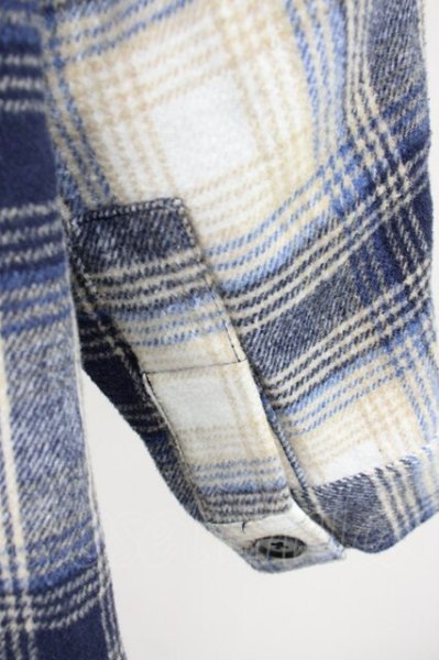 画像6: GOSTAR DE FUGA / ウールチェックドロップショルダージャケット F ブルー T-25-01-30-003-GO-ja-YM-ZT291 (6)