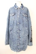 AFYF(rovtski) / DENIM BOA　オーバーサイズLONG Gジャン F ブルー T-25-01-30-007-0-ou-YM-ZT-M103