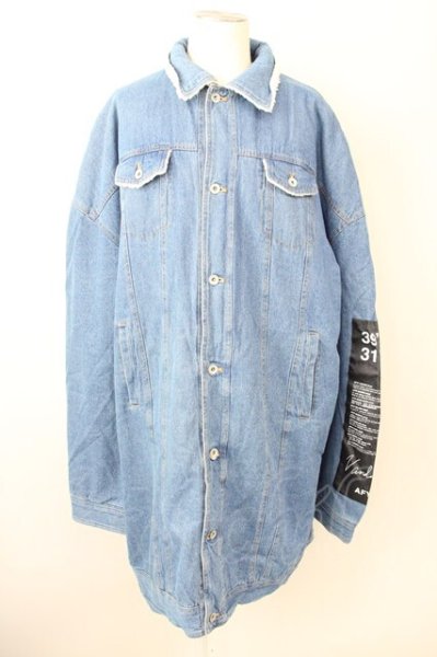 画像1: AFYF(rovtski) / DENIM BOA　オーバーサイズLONG Gジャン F インディゴ T-25-01-30-008-0-ou-YM-ZT-M103 (1)