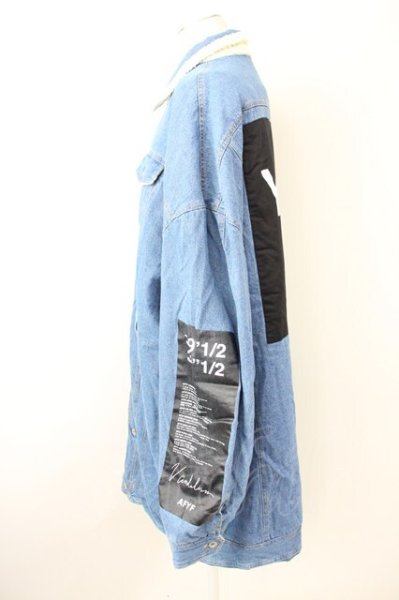 画像3: AFYF(rovtski) / DENIM BOA　オーバーサイズLONG Gジャン F インディゴ T-25-01-30-008-0-ou-YM-ZT-M103 (3)