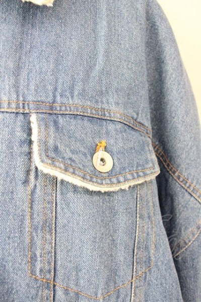 画像5: AFYF(rovtski) / DENIM BOA　オーバーサイズLONG Gジャン F インディゴ T-25-01-30-008-0-ou-YM-ZT-M103 (5)