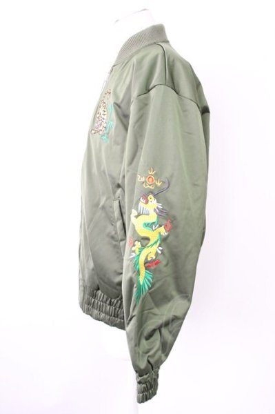 画像3: LEGENDA / 伝説東京 刺繍スカジャン S カーキ T-25-01-30-009-LE-ou-YM-ZT-M104 (3)