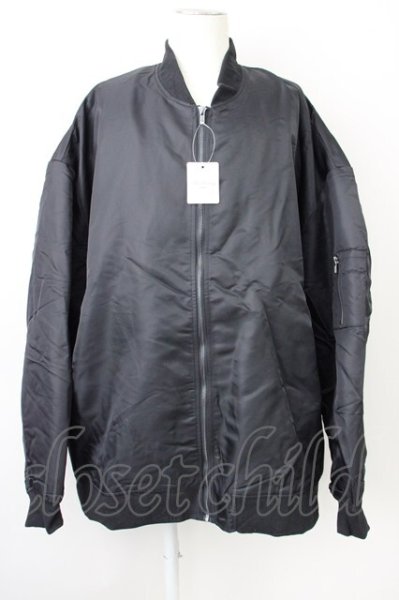 画像1: unrelaxing / オーバーサイズロングMA-1ブルゾンジャケット M ブラック T-25-01-30-011-un-ou-YM-ZT-M104 (1)