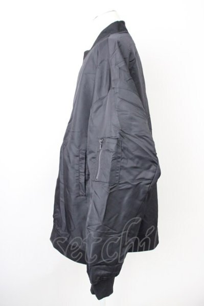 画像3: unrelaxing / オーバーサイズロングMA-1ブルゾンジャケット M ブラック T-25-01-30-011-un-ou-YM-ZT-M104 (3)