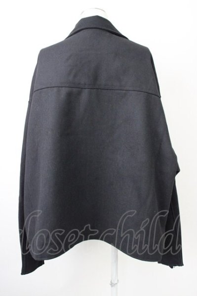 画像2: unrelaxing / オーバーサイズメルトンダブルライダース F ブラック T-25-01-30-012-un-ou-YM-ZT-M104 (2)