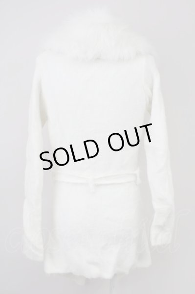 画像2: CIVARIZE / ファー付き接結ニットガウンカーディガン 44 ホワイト T-25-02-05-017-CI-to-YM-ZT091 (2)