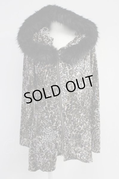 画像1: CIVARIZE / ファー付きベロアレオパードパーカー 46 ブラウン T-25-02-05-018-CI-to-YM-ZT (1)