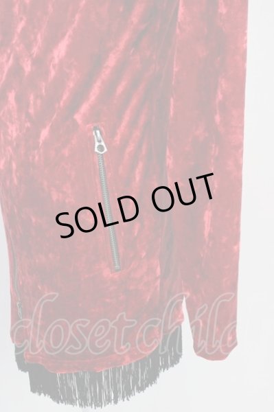 画像3: CIVARIZE / Bias ファー付クラッシュベロアフリンジパーカー 44 レッド T-25-02-05-019-CI-to-YM-ZT (3)