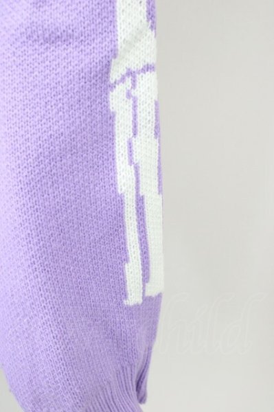 画像3: PSYCHO NATION / ハンドステッチボーンクルーニット F ラベンダー T-25-02-05-003-0-to-YM-ZT076 (3)