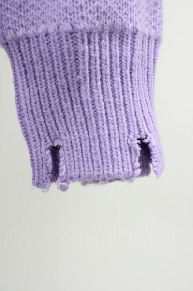 画像6: PSYCHO NATION / ハンドステッチボーンクルーニット F ラベンダー T-25-02-05-003-0-to-YM-ZT076 (6)