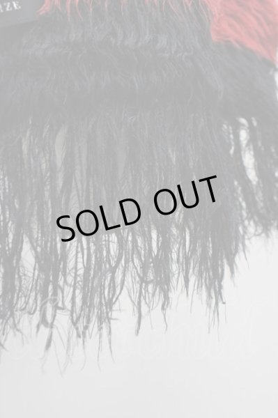 画像4: CIVARIZE / フェザーヤーンボーダーマフラー  ブラックｘレッド T-25-02-05-023-CI-za-YM-ZT (4)