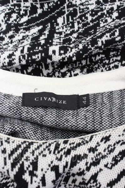 画像6: CIVARIZE / Dence 総柄プルオーバーニット 44 ブラックxホワイト T-25-02-05-004-CI-to-YM-ZT076 (6)