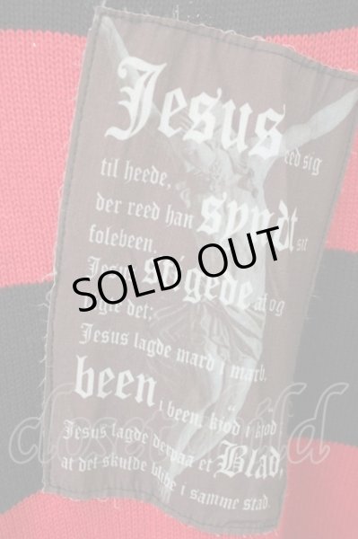 画像4: CIVARIZE / パッチ付きクラッシュボーダーニット 44 レッドｘブラック T-25-02-05-009-CI-to-YM-ZT (4)