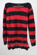 CIVARIZE / Followフェザーヤーンニットプルオーバー 46 ブラックｘレッド T-25-02-05-010-CI-to-YM-ZT090