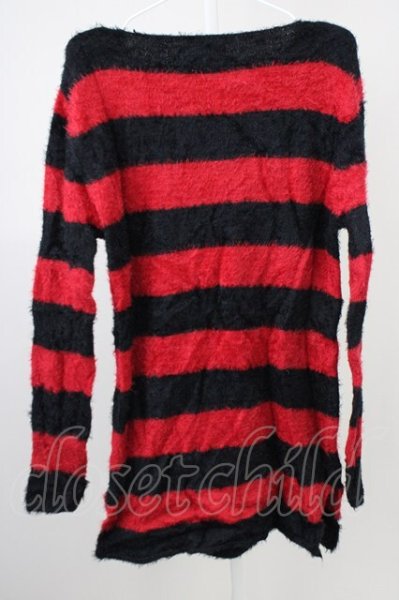画像2: CIVARIZE / Followフェザーヤーンニットプルオーバー 46 ブラックｘレッド T-25-02-05-010-CI-to-YM-ZT090 (2)