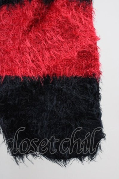 画像4: CIVARIZE / Followフェザーヤーンニットプルオーバー 46 ブラックｘレッド T-25-02-05-010-CI-to-YM-ZT090 (4)
