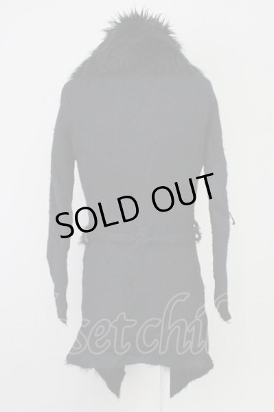 画像2: CIVARIZE / ファー付き接結ニットガウンカーディガン 44 ブラック T-25-02-05-014-CI-to-YM-ZT (2)