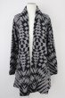 画像1: CIVARIZE / Mirror ジオメトリックニットガウンカーディガン 44 ブラックxグレー T-25-02-05-015-CI-to-YM-ZT091 (1)