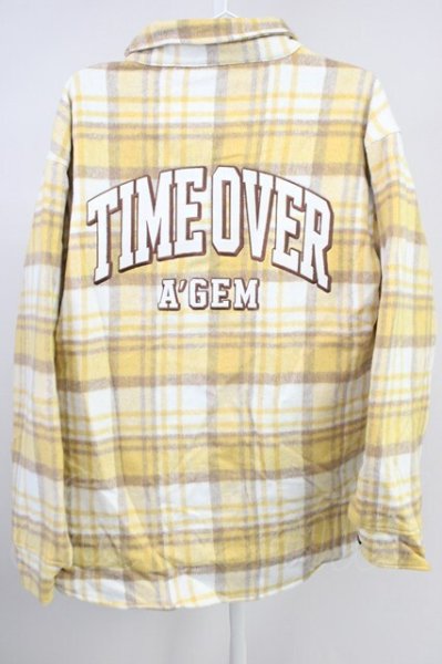 画像2: A'gem / チェックシャツジャケット  イエロー T-25-02-07-001-A'-ja-YM-ZT251 (2)