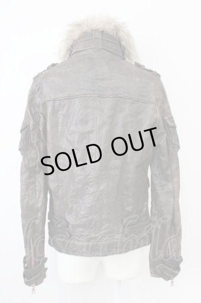 画像2: TORNADO MART / ラクーンファーレザーブルゾン M ブラウン T-25-02-07-006-TO-ou-YM-ZT (2)