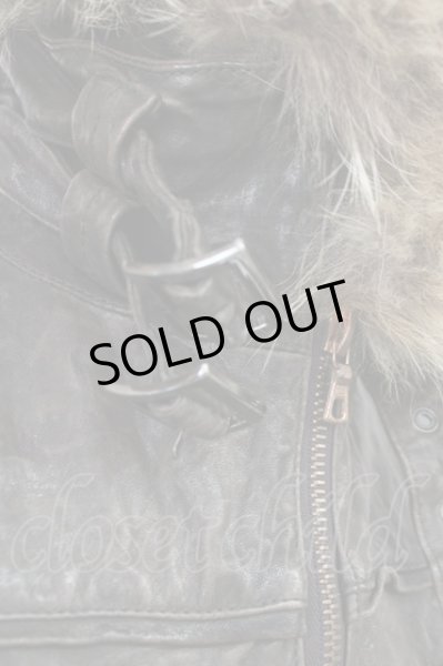 画像7: TORNADO MART / ラクーンファーレザーブルゾン M ブラウン T-25-02-07-006-TO-ou-YM-ZT (7)