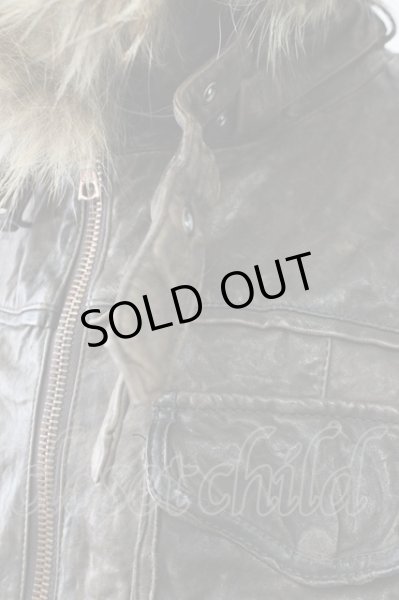 画像8: TORNADO MART / ラクーンファーレザーブルゾン M ブラウン T-25-02-07-006-TO-ou-YM-ZT (8)