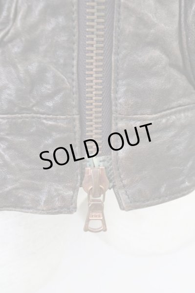 画像13: TORNADO MART / ラクーンファーレザーブルゾン M ブラウン T-25-02-07-006-TO-ou-YM-ZT (13)