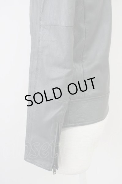 画像3: AKM / ゴートシュリンクレザーダブルライダースジャケット  グレー T-25-02-13-007-AK-ou-YM-ZT-ML005 (3)