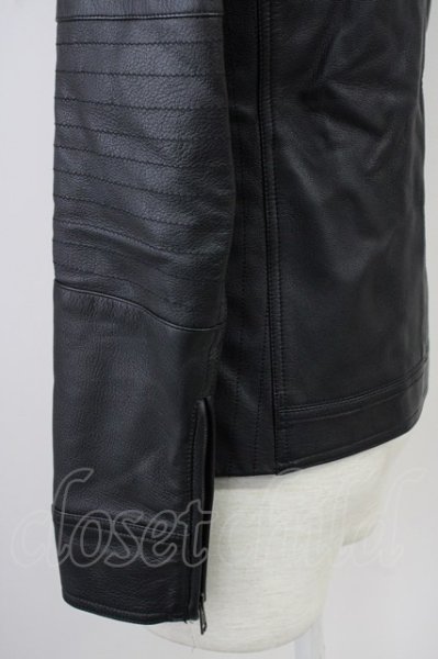 画像3: AKM / ゴートレザースタンドネックブルゾン M ブラック T-25-02-13-008-AK-ja-YM-ZT-ML014 (3)