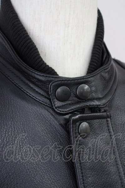 画像4: AKM / ゴートレザースタンドネックブルゾン M ブラック T-25-02-13-008-AK-ja-YM-ZT-ML014 (4)