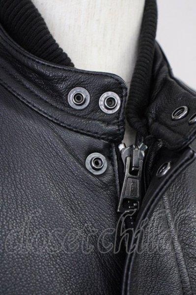 画像5: AKM / ゴートレザースタンドネックブルゾン M ブラック T-25-02-13-008-AK-ja-YM-ZT-ML014 (5)