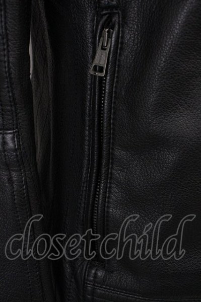 画像7: AKM / ゴートレザースタンドネックブルゾン M ブラック T-25-02-13-008-AK-ja-YM-ZT-ML014 (7)