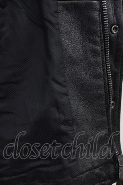 画像8: AKM / ゴートレザースタンドネックブルゾン M ブラック T-25-02-13-008-AK-ja-YM-ZT-ML014 (8)