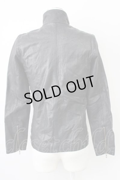 画像2: FUGA / CriminalMind セミベジタブルシープレザースタンドライダースジャケット 44 ブラック T-25-02-13-009-FU-ja-YM-ZT (2)