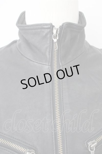 画像4: FUGA / CriminalMind セミベジタブルシープレザースタンドライダースジャケット 44 ブラック T-25-02-13-009-FU-ja-YM-ZT (4)