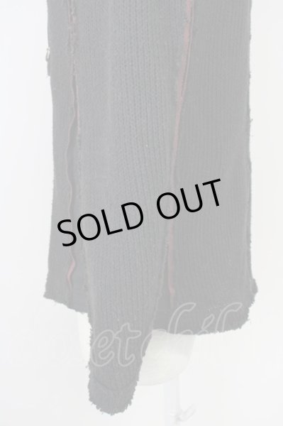 画像3: Luv maison / バックライン切り替えニットフーディー　パーカー 44 ブラックｘレッド T-25-02-13-002-Lu-to-YM-ZT (3)