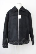 ZARA / 裏ボアフェイクスウェードブルゾンジャケット EU XL ブラック T-25-02-13-012-ZA-ou-YM-ZT-ML014