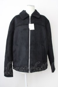 ZARA / 裏ボアフェイクスウェードブルゾンジャケット EU XL ブラック T-25-02-13-012-ZA-ou-YM-ZT-ML014