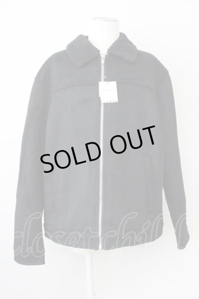 画像1: ZARA / 裏ボアフェイクスウェードブルゾンジャケット EU XL ブラック T-25-02-13-012-ZA-ou-YM-ZT-ML014 (1)