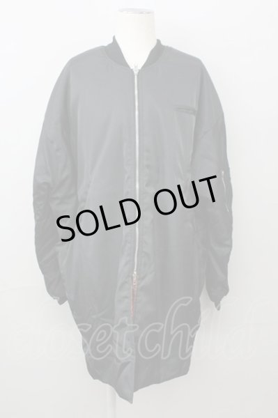 画像1: unrelaxing / オーバーサイズロングMA-1ブルゾンジャケット M ブラック T-25-02-19-003-un-ou-YM-ZT-M118 (1)