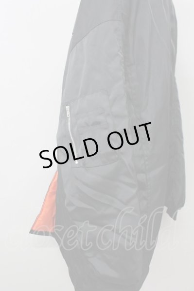 画像3: unrelaxing / オーバーサイズロングMA-1ブルゾンジャケット M ブラック T-25-02-19-003-un-ou-YM-ZT-M118 (3)