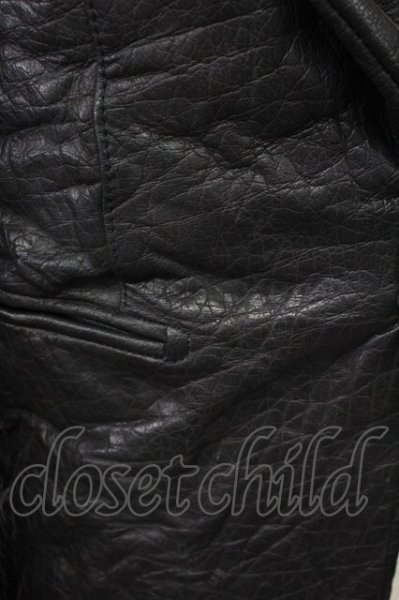 画像5: AKM / ワンフックカウレザーテーラードジャケット S ブラック T-25-02-19-005-AK-ou-YM-ZT-ML031 (5)