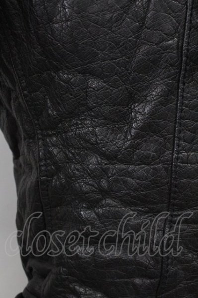 画像7: AKM / ワンフックカウレザーテーラードジャケット S ブラック T-25-02-19-005-AK-ou-YM-ZT-ML031 (7)