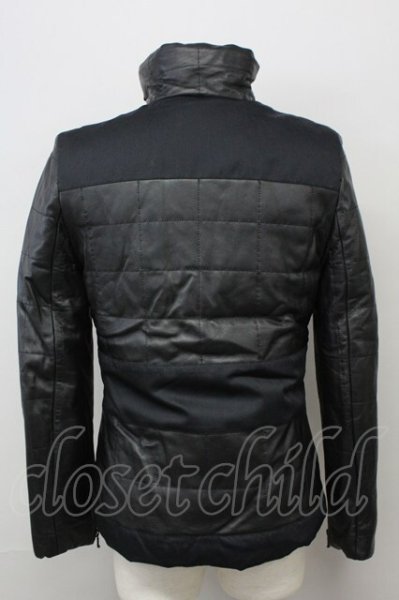 画像2: AKM / ラムレザーダウンブルゾンジャケット M ブラック T-25-02-19-006-AK-ou-YM-ZT-ML001 (2)