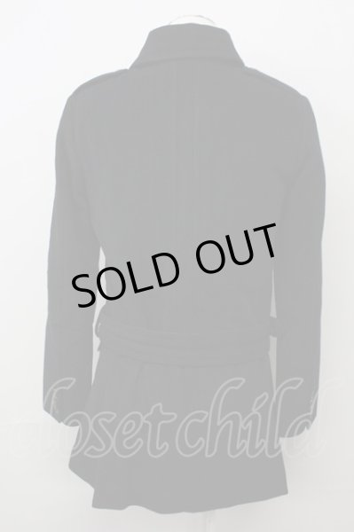 画像2: QL MansionMaker / アンゴラミリタリーコート 44 ブラック T-25-02-19-008-QL-ou-YM-ZT-M009 (2)