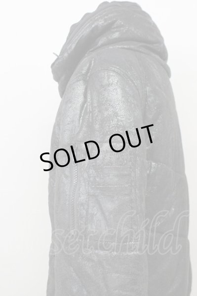 画像3: MIDAS / クラックコーティングクロゼットフード中綿ブルゾン 2 ブラック T-25-02-19-011-MI-ou-YM-ZT-M009 (3)