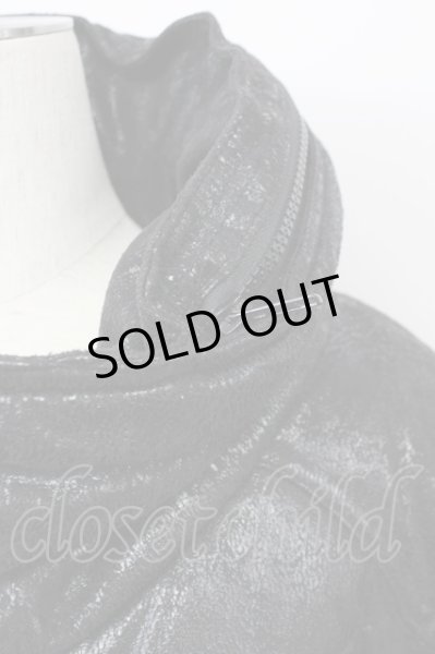 画像4: MIDAS / クラックコーティングクロゼットフード中綿ブルゾン 2 ブラック T-25-02-19-011-MI-ou-YM-ZT-M009 (4)