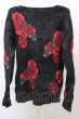 画像2: CIVARIZE / ローズジャガードモヘアニットソー 44 ブラックｘレッド T-25-02-20-002-CI-to-YM-ZT001 (2)