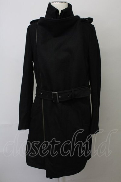 画像1: CIVARIZE / Revenge 3way ドレープロングトレンチコート 46 ブラック T-25-02-20-013-CI-ou-YM-ZT-M108