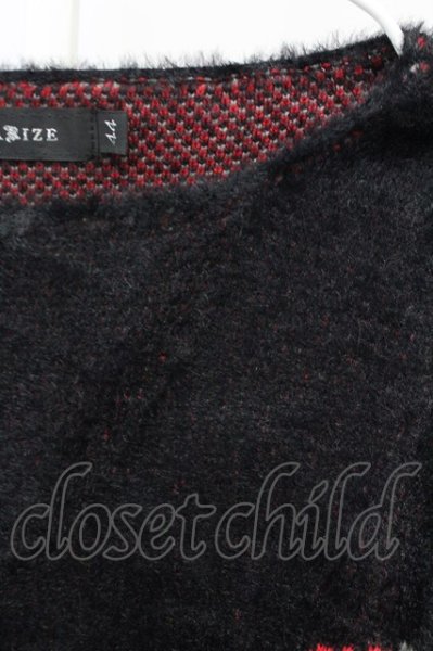 画像3: CIVARIZE / ローズジャガードモヘアニットソー 44 ブラックｘレッド T-25-02-20-002-CI-to-YM-ZT001 (3)